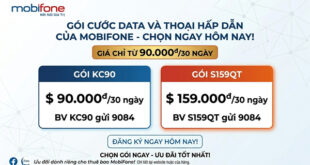 Gói cước combo MobiFone — Data 4G + Thoại nội mạng ưu đãi lớn mới nhất 2026
