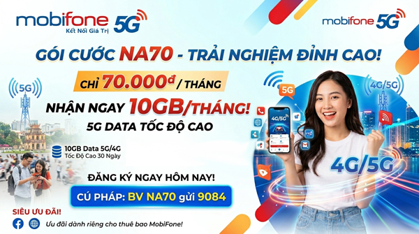 Gói NA70 MobiFone 10GB giá 70.000đ – Cách đăng ký và điều kiện nhận ưu đãi