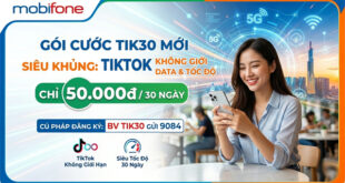 Gói cước TIK30 MobiFone — Lướt TikTok thả ga 30 ngày, chỉ 50.000đ