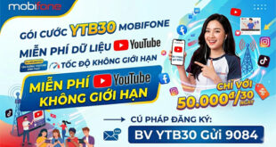 Gói cước YTB30 MobiFone — Xem YouTube thả ga 30 ngày, chỉ 50.000đ